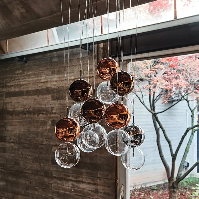 Nordic Modern Glass Pendant Lights LED Colorful Hanging Lamp Dining Living Room Kitchen Home Decor Lighting Fixtures E27