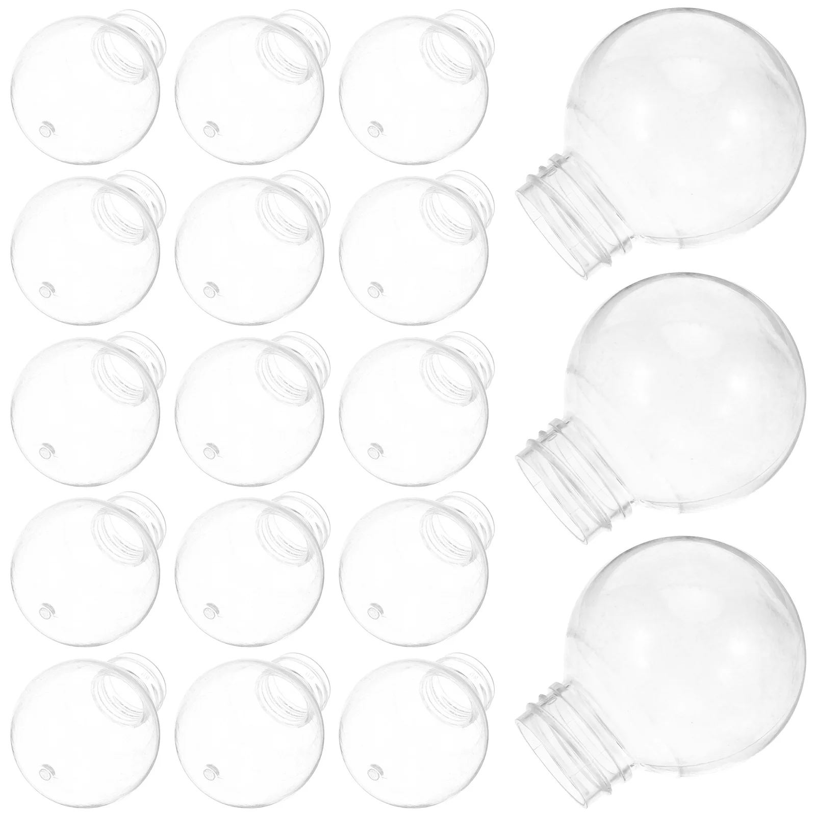 

20pcs Clear Globe Lampshade Threaded Screw-In Plastic Shade For Outdoor Lighting Fixture Replacement Uv-Resistant Weatherproof