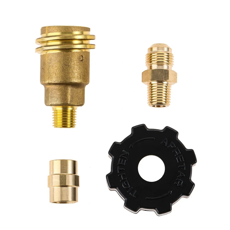 3 Pack QCC1 Nut Propane Tank Cylinder Adapter, Brass 1/4 Inch NPT Male, 3/8 Inch Flare X 1/4 Inch Male Pipe Fitting