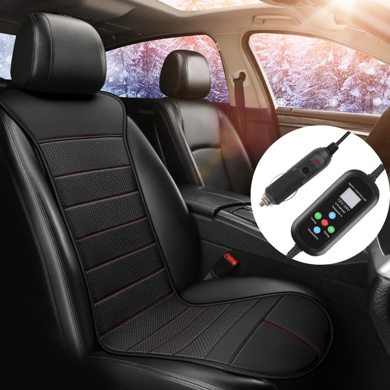 12V/24V Winter Heating Seat Cover for Car Heated Seat Cushion 3-Level Thermal Fast-Heating Auto Cushion Universal Protector Pad
