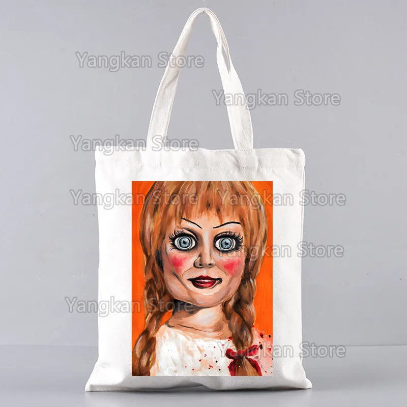 حقائب اليد أنابيل المخصصة قماش حمل حقيبة الاستخدام اليومي قابلة لإعادة الاستخدام حقيبة تسوق عادية للسفر #3