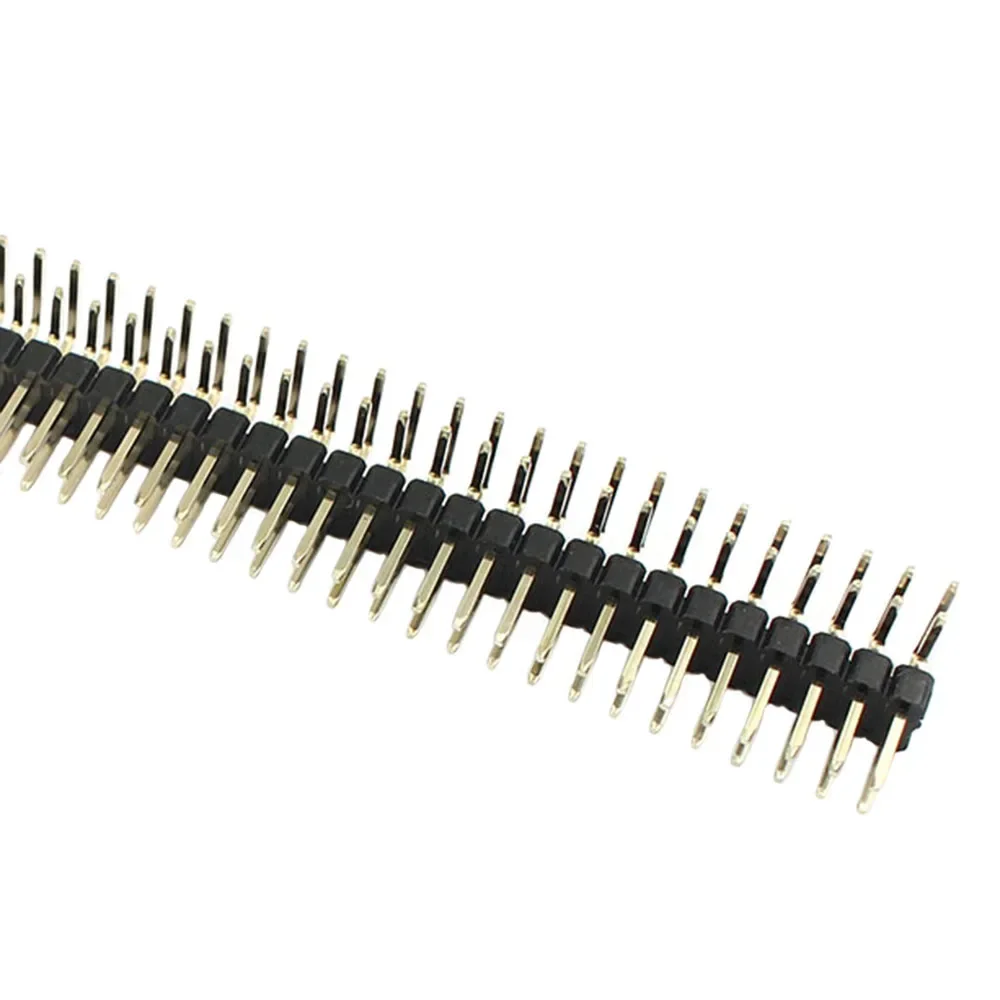 50pcs Pitch 2.54mm 2*40 2x40 80 Pin Right Angle Male Double Row Pin Header Strip Connector