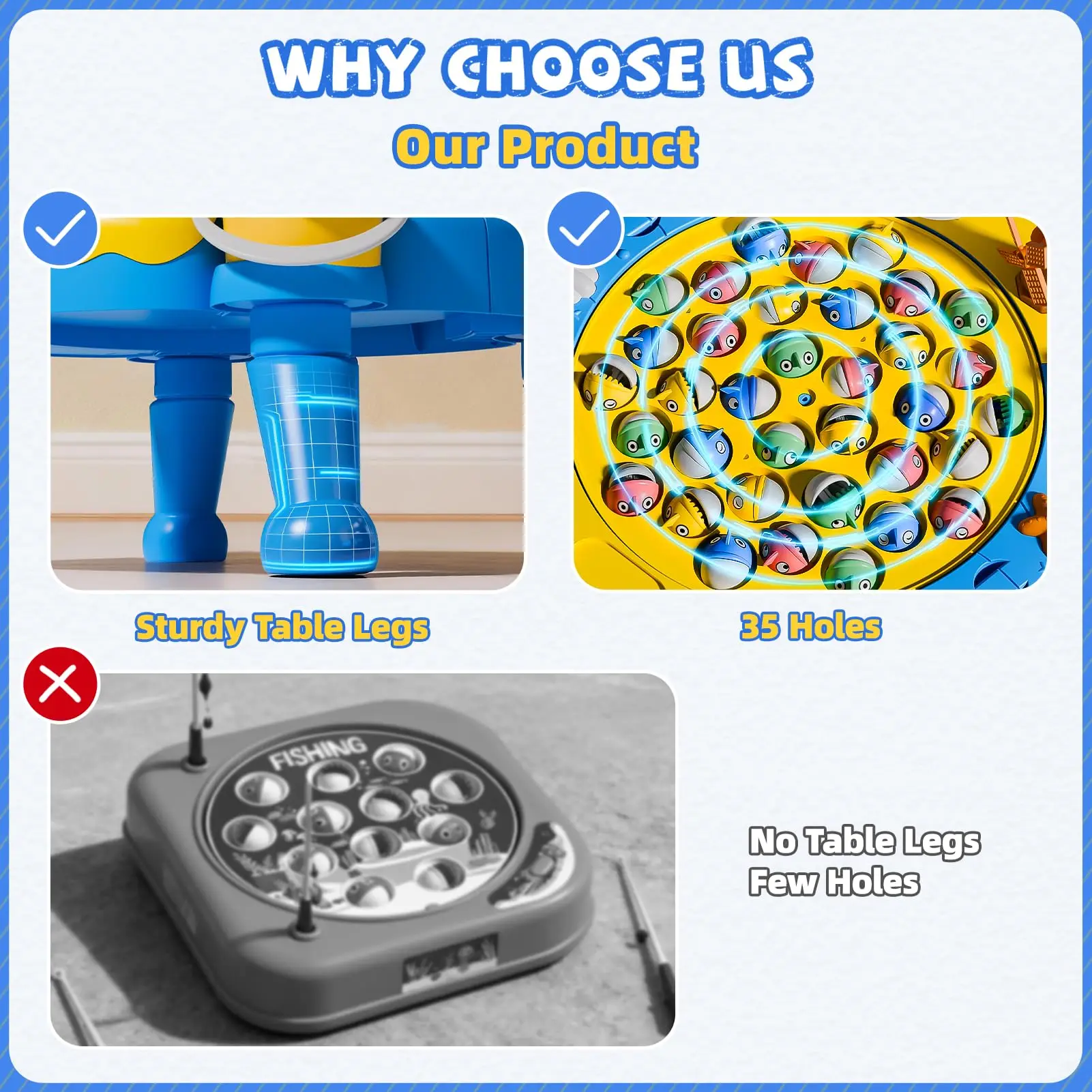 Placa de juego de pesca giratoria magnética, juguete de pesca con música para desarrollar la coordinación mano-ojo para niños, regalos de Navidad y cumpleaños