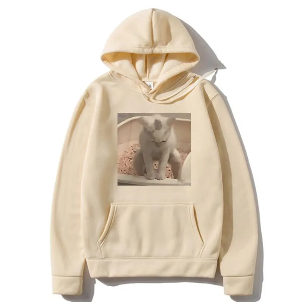 Lustige Meme T-Shirt Kitty Katze unter einem Kack Kätzchen Witz Grafik Hoodie Männer Frauen lässig übergroßen Trainings anzug männliche Fleece Hoodies