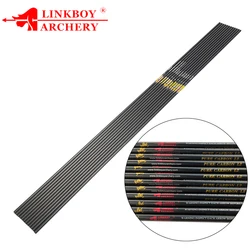 Linkboy 양궁 순수 탄소 화살 샤프트 Spine400-1800, ID4.2/6.2mm, 리커브 활 및 화살, 사냥 사격, 로트당 12 개