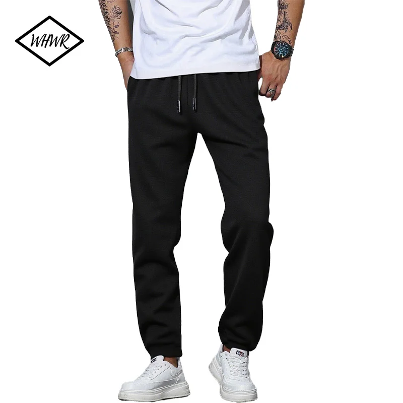 

2025 New Men‘s Clothing Trousers Drawstring Casual Pants Solid Color Sweatpants Autumn And Winter Jogging Sports Fitness Pants