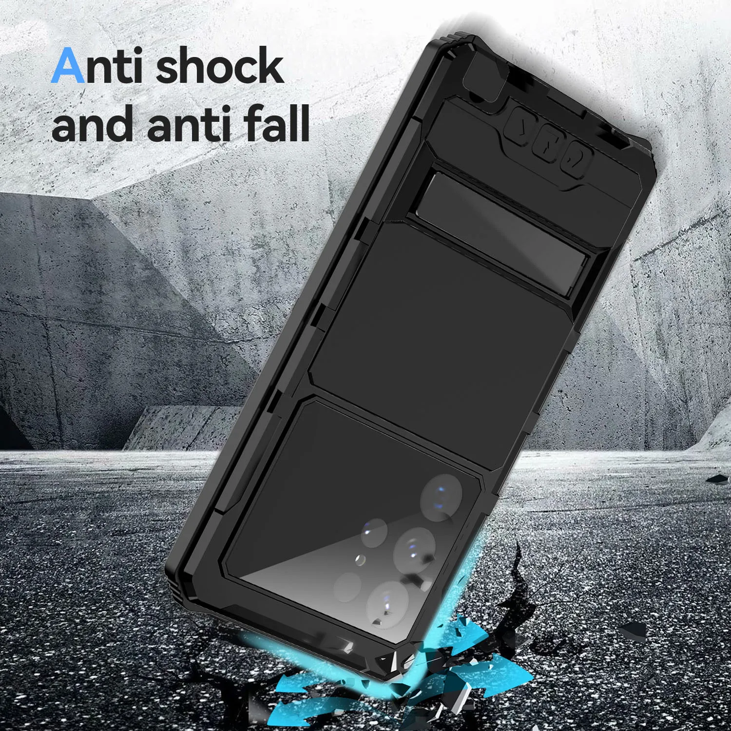 R-just Rugged Armor 360 Full Support Mobile Phone Cases For Samsung Galaxy S23 S22 Ultra Metal Aluminum Shockproof Cover Case