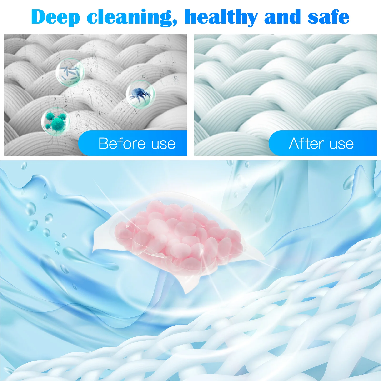 50 Pcs Deep Clean Quick Dissolving Safe for Clothes Boosters Beads for Washing Machines Scent Booster