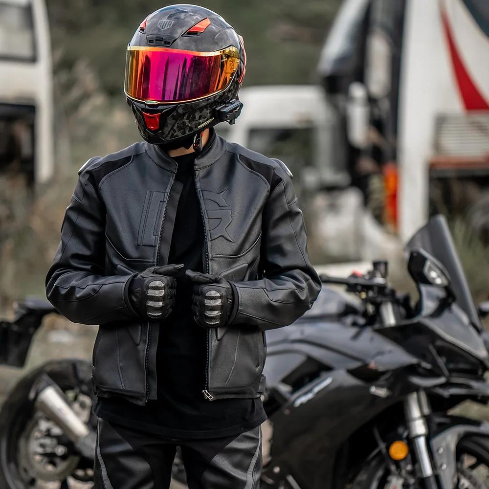 

Leather Motorcycle Jacket Men's Chaqueta Moto Waterproof Moto Pants Motorbike Riding Jacket Motocross Jacket Motorcycle Clothing