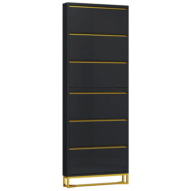 Ultra thin shoe cabinet 15cm, large capacity, light luxury baking paint in the hallway of the home entrance