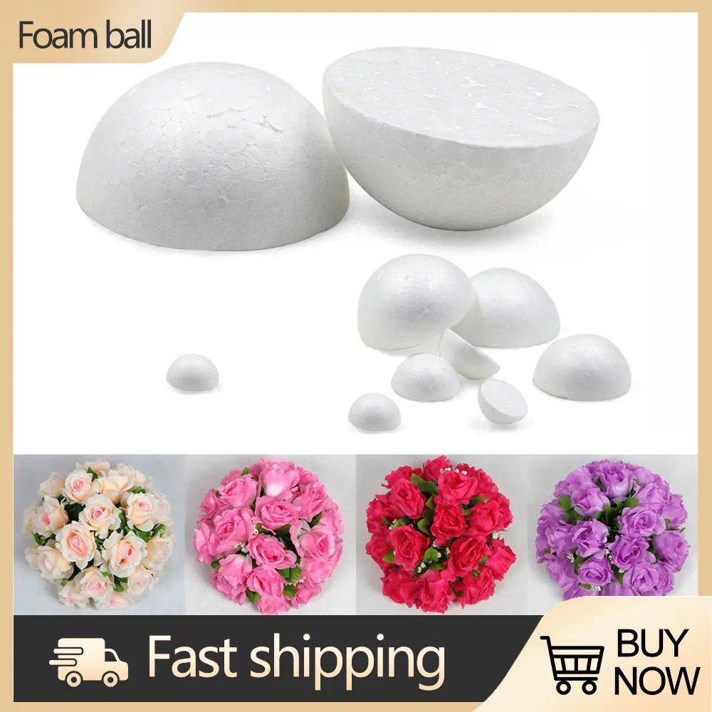 1pcs 15/18/20/25cm Half Round Polystyrene Foam Balls For DIY Christmas Natal Kids Painted Wedding  Party Flower Ball Decor