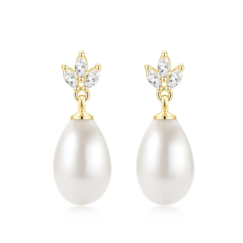 Oxtao Leaf & Pearl-Detail Drop Earrings — product information 10