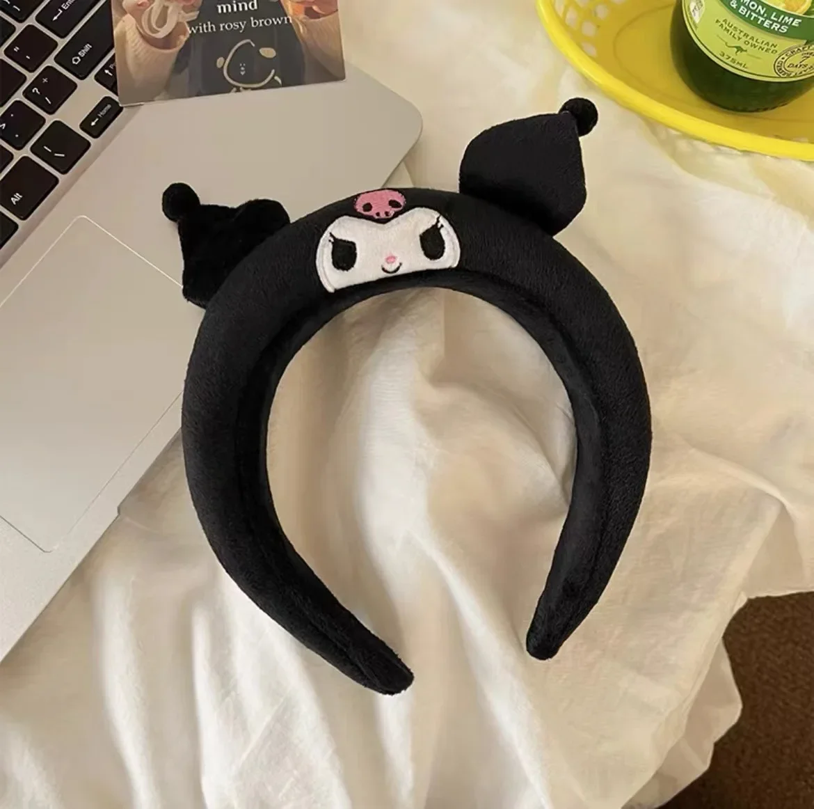 Sanrio Kuromi-Diadema con orejas de My Melody para mujer, accesorios para el cabello suaves de felpa, diademas de dibujos animados para niña,