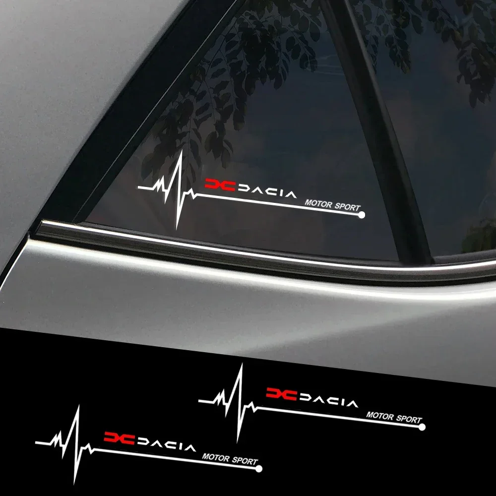2 pegatinas de vinilo impermeables para ventana lateral de coche, de PVC, con logotipo de Renault DACIA, para modelos Dokker, Jogger, Duster, Logan, Sandero, Lodgy y Spring