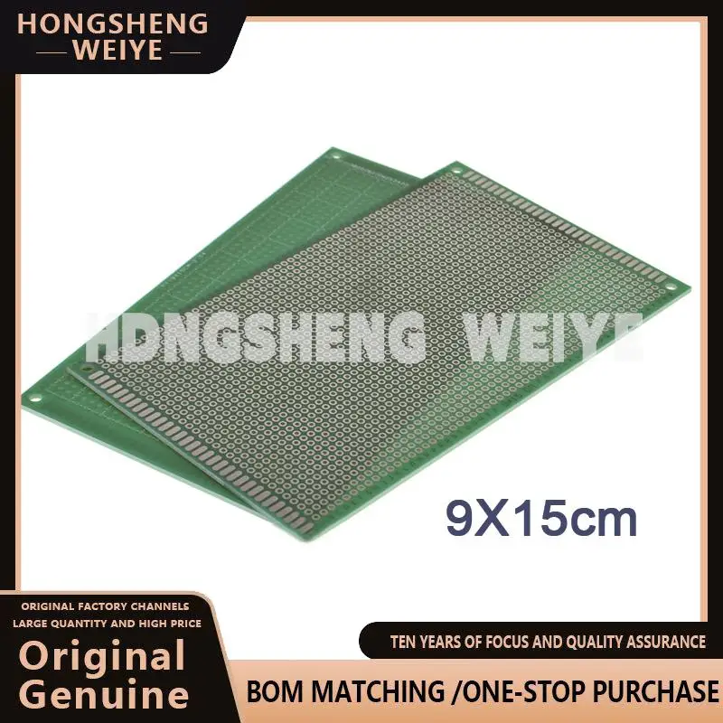 100%new 1PCS 9x15 cm PROTOTYPE PCB 2 layer 9*15CM panel Universal Board double side 2.54MM Green