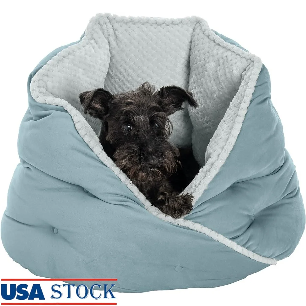 

24" Round Cat Dog Bed Washable Non-Skid Plush Velvet Hug Bed Comfortable Durable Pet Sleeping Space