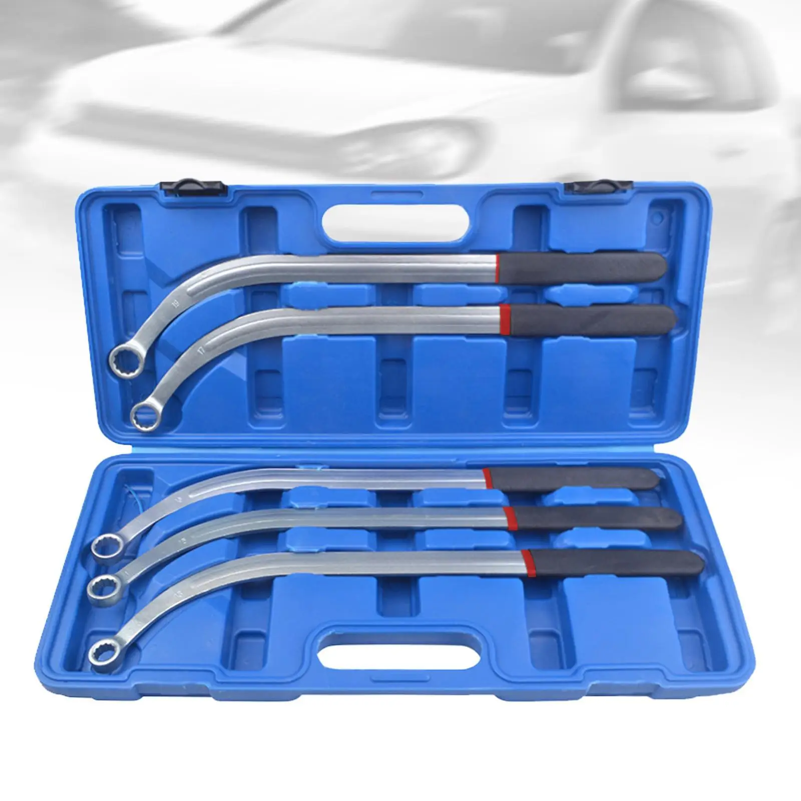 Engine Belt Tool Set Long and Narrow Design with Blue Storage Case Professional Install Remove Belts Automotive Repair Tools