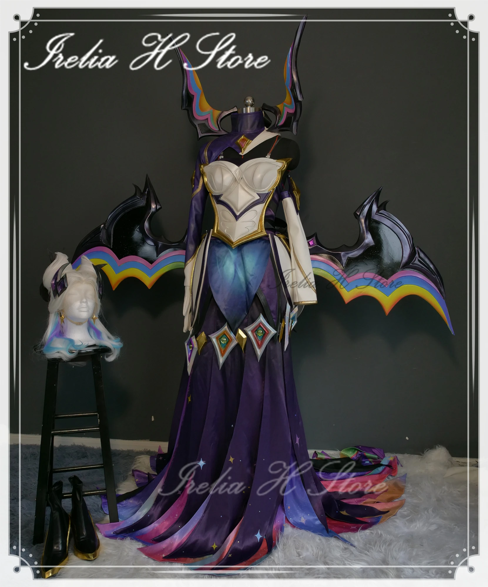 

Irelia H Store LOL Morgana Star Nemesis Morgana Cosplay Costume Full set wings Halloween costumes women Custom size/made high