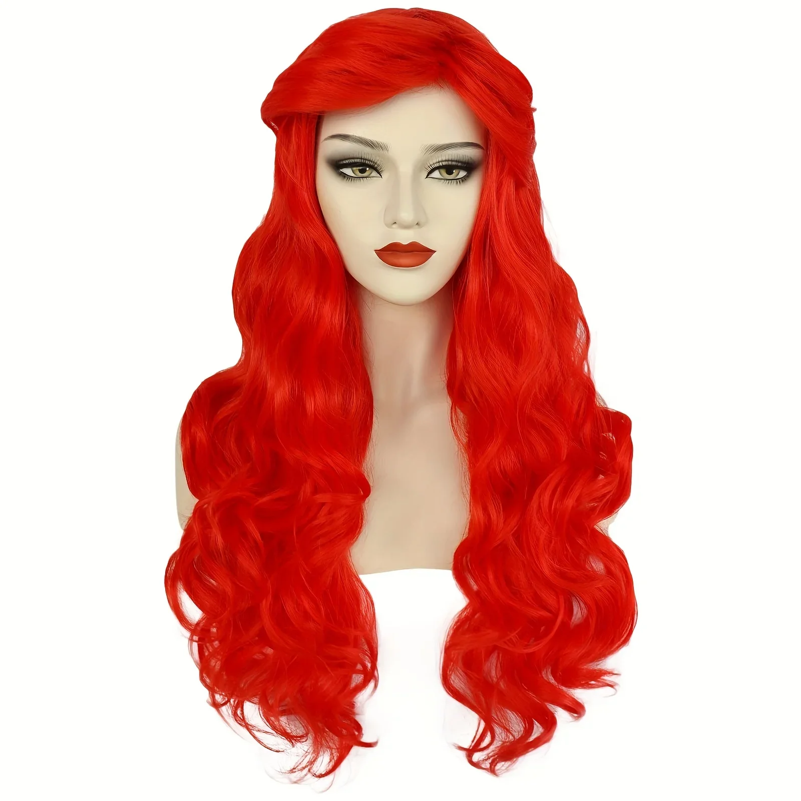 Long Wavy Red Mermaid Cosplay Wig for Halloween Thanksgiving Day Christmas Natural COS Anime Princess Cosplay Wig