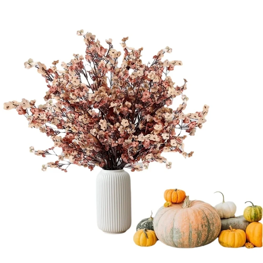Künstliche Blumen Kirschblüten Gypsophila Fake Plants DIY Valentinstag Hochzeitsstrauß Vase Home Room Decor Geschenk Faux Outdoor