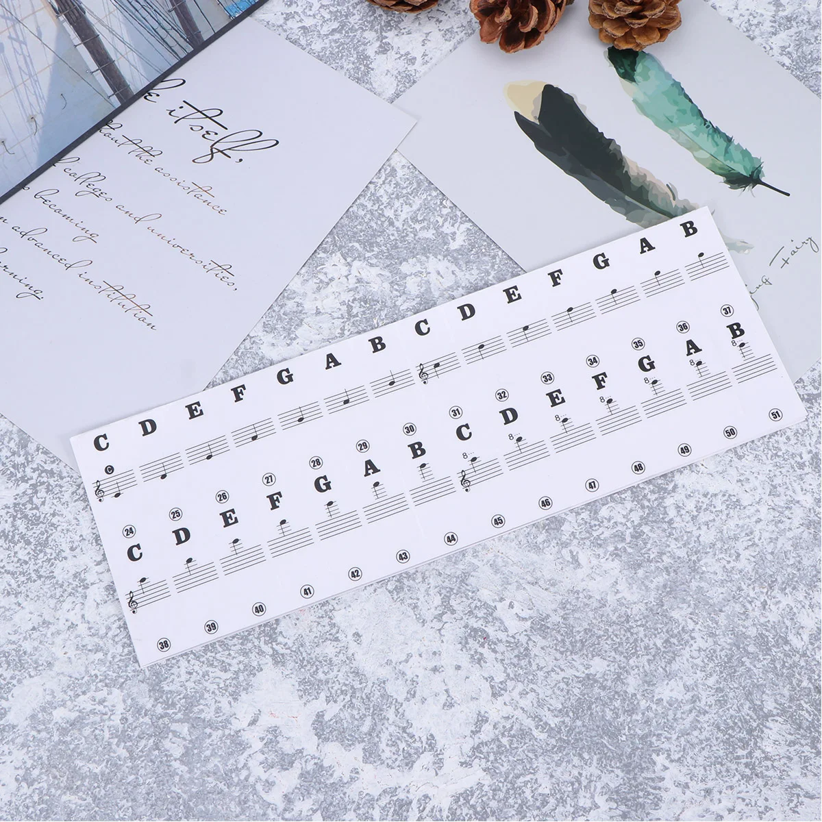 

Durable Piano Sticker Transparent Piano Keyboard Sticker Key Electronic Organ Stave Note Sticker (Black)