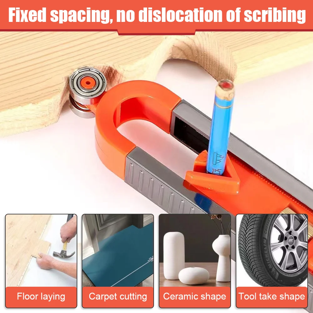 Profile Scribing Ruler Contour Lock Adjustable Locking Precise Woodworking Measuring Gauge Profile Duplicator Measurement Tool