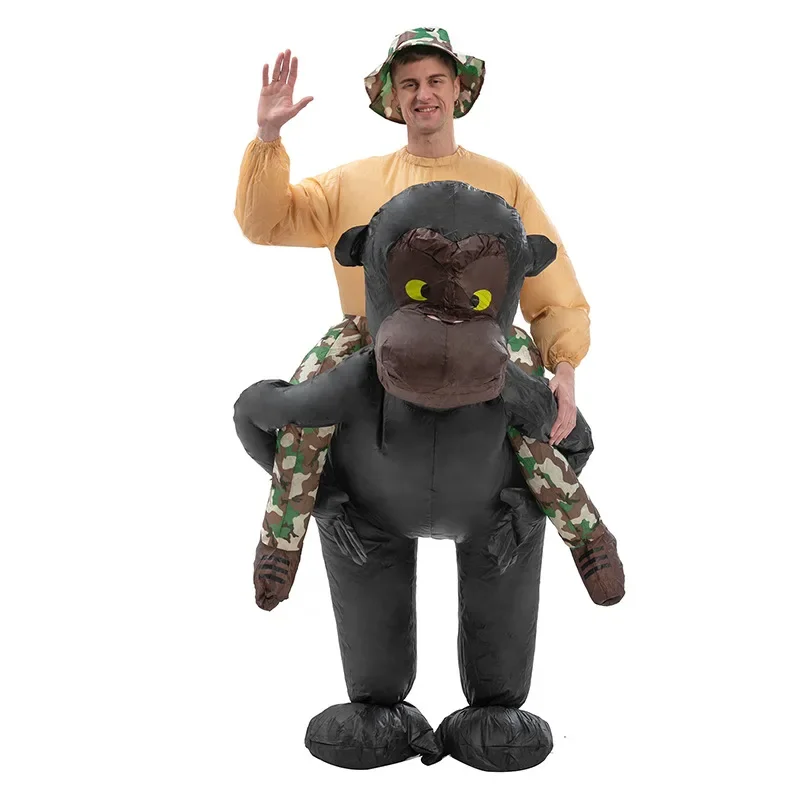 Adult Funny Cartoon Animal Chimpanzee Inflatable Costume Christmas Halloween Carnival Cosplay Masquerade Birthday Party Gift