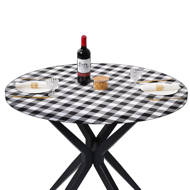 

Homaxy Rectangle Vinyl Table Cloth Elastic Fitted Tablecloth Waterproof Plastic Table Covers Fold Tables Picnic Camping Outdoor