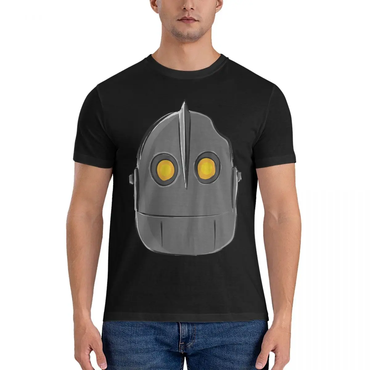 Men's Fun And Cool T Shirts The Iron Giant Cartoon Cotton Clothes Casual Short Sleeve Crew Neck Tee Shirt Unique T-Shirt