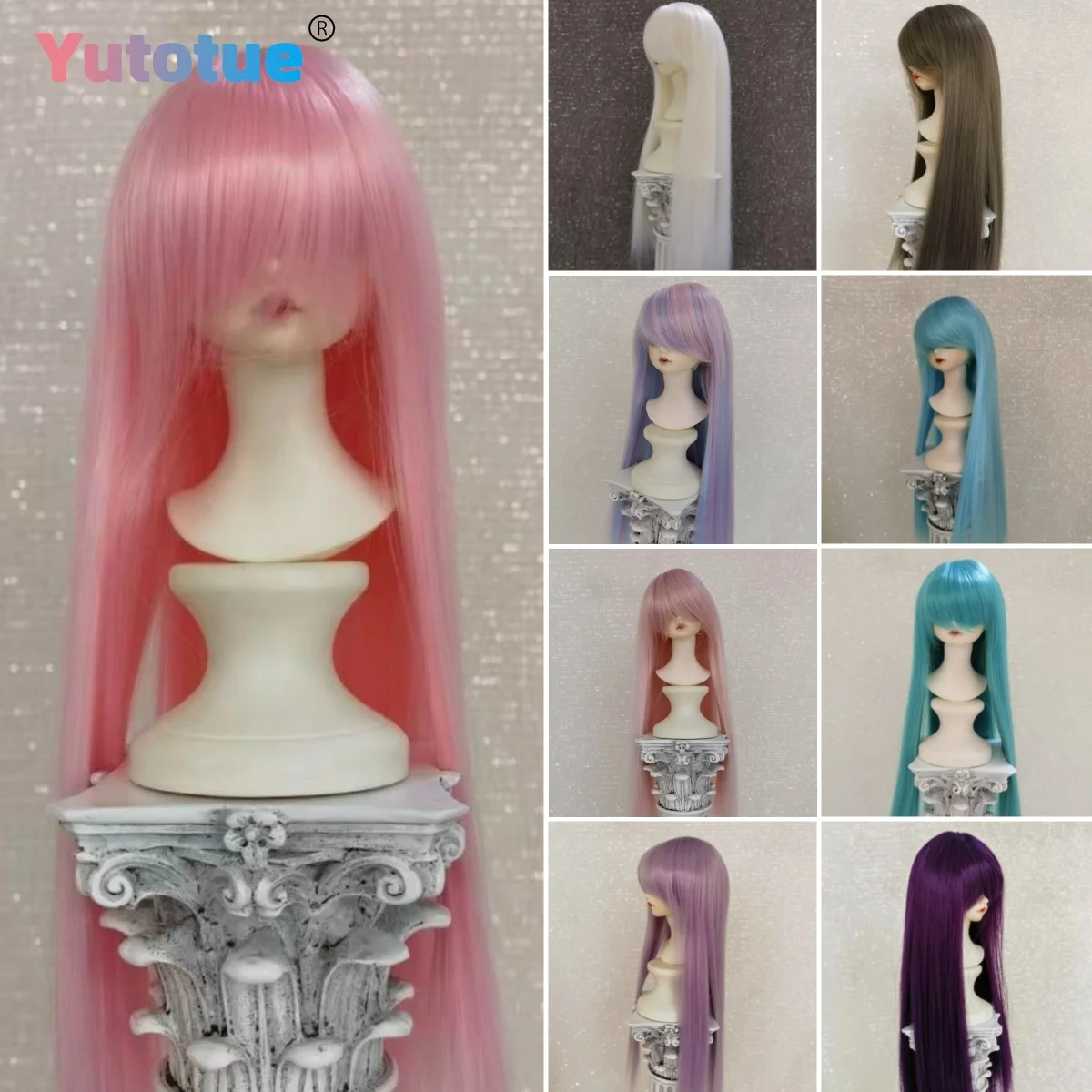 Yutotue BJD's gerade Perücken mit langen Haaren, passend für 1/3 1/4 1/6 1/8 Ball Jointed Doll DIY-Perücken