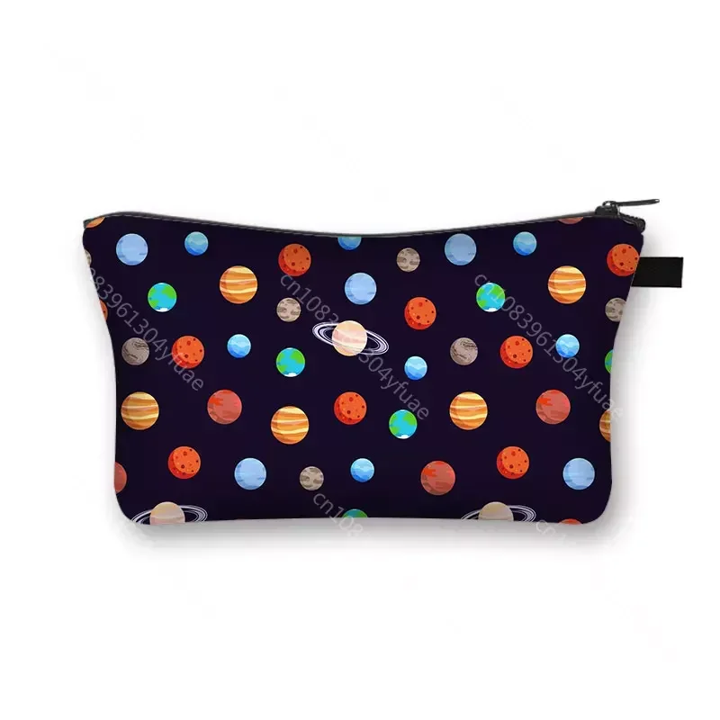 Bolsa de cosméticos con estampado de estrellas y galaxia para mujer, bolsas de maquillaje, juguetes para niños, bolsa de artículos de tocador, estuche de cosméticos para niñas, mejor regalo