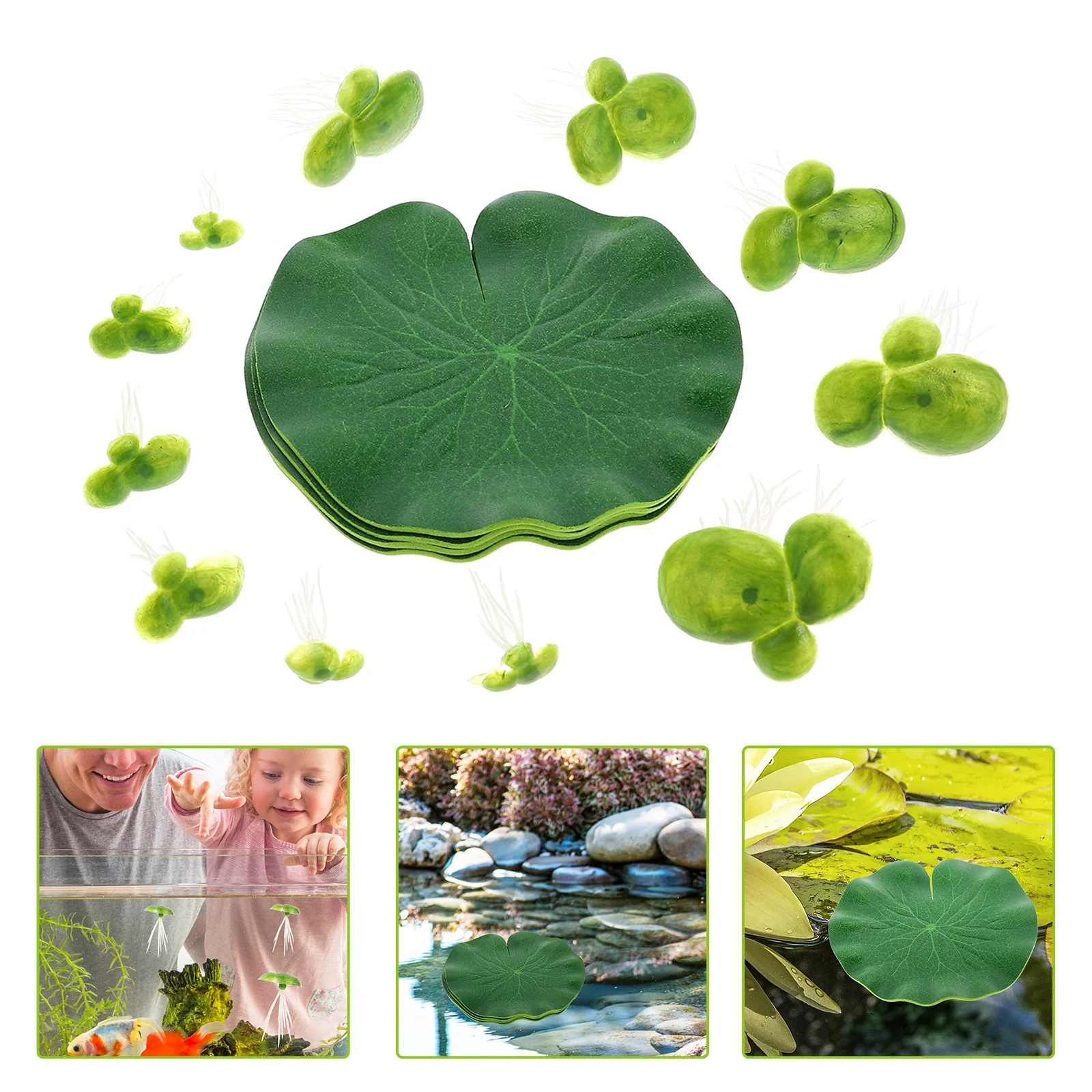 

1 set 1 Set Pp Artificial Floating Duckweed For Fish Tank Decor Aquarium Pond Simulation Lotus Leaf Plastic Aquatic Plant Fake
