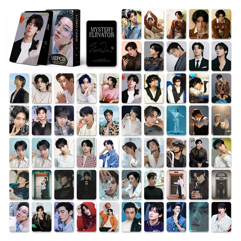 92pcs/set KPOP EUNWOO Album LOMO Card HD Photo Card Fan Collection Gift K-POP Sticker DIY Sticker ASTRO Greeting Card Postcard