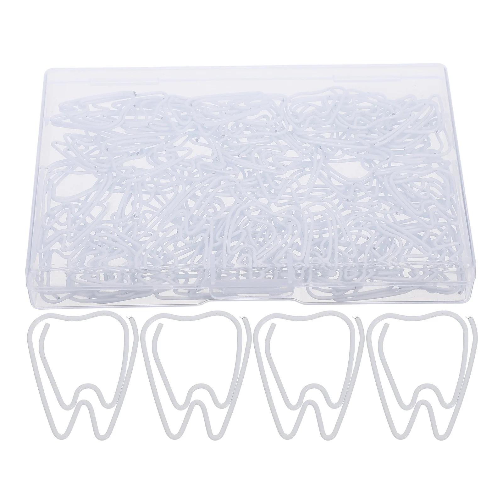 

100pcs Tooth Shaped Paper Clips White Metal Strong Grip For Office School Home Decorative File Organizer Stationery Supplies