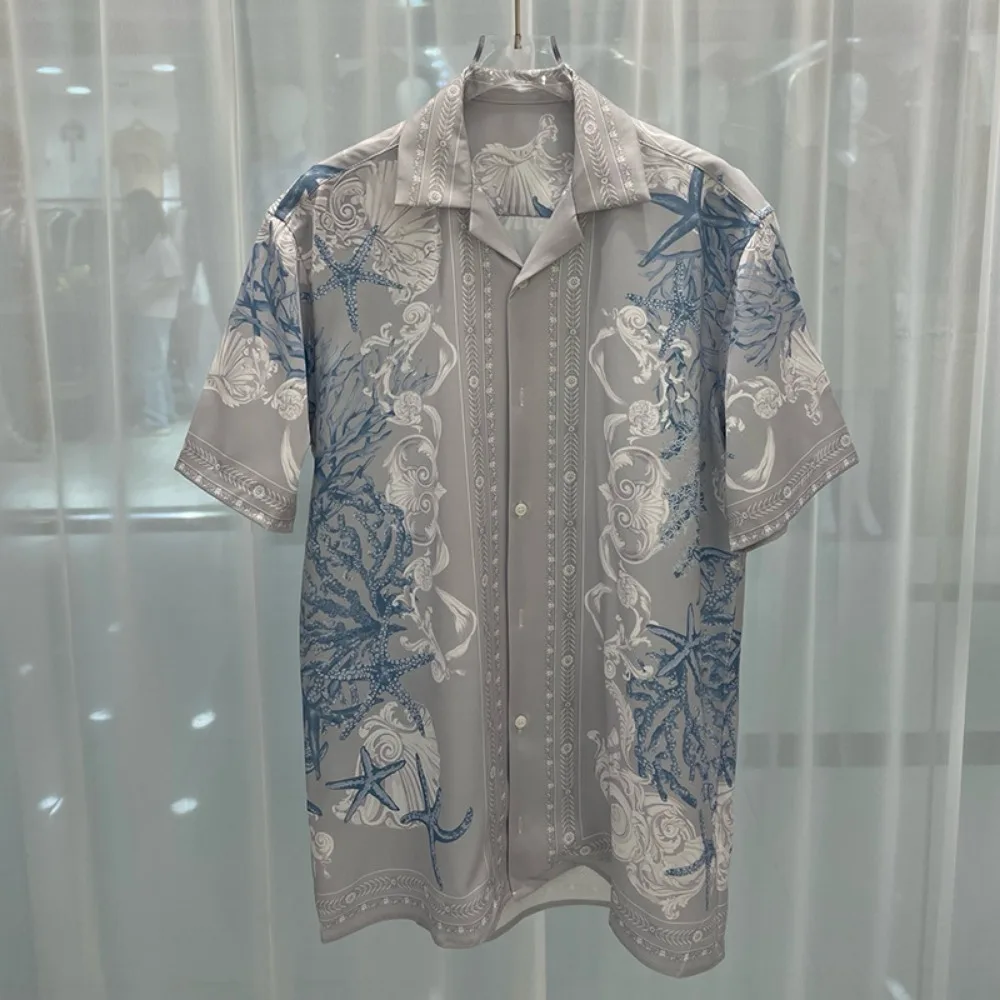 Kaus Pemuda Fashion Musim Panas Pria Pasang Baru Kaus Lengan Pendek Longgar Pria Cetak Digital Perjalanan Cepat Kering Santai Luar Ruangan Hawaii