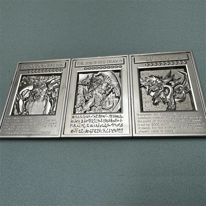 YuGiOh 25th Anniversary Zinc Alloy Relief Card The Winged Dragon Of Ra Exodia Egyptian God With Display Case Gift For Collectors - view 4