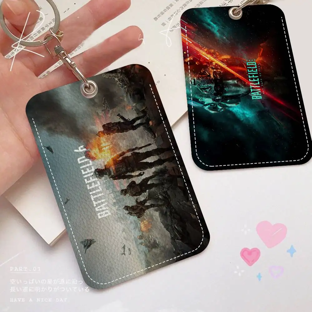 

Game Battlefield 6 Style PU Access Card Holder With Keychain - Executive Protection For Bank Card,Subway, Bus Card Case