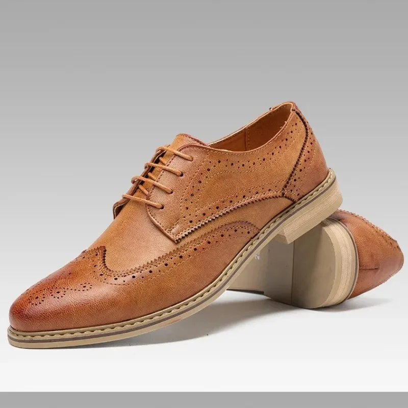 

Men's Business Dress Shoes British Men Casual Leather Oxfords Shoes Mens Trend Quality Selection Wedding Shoes Zapatillas Hombre