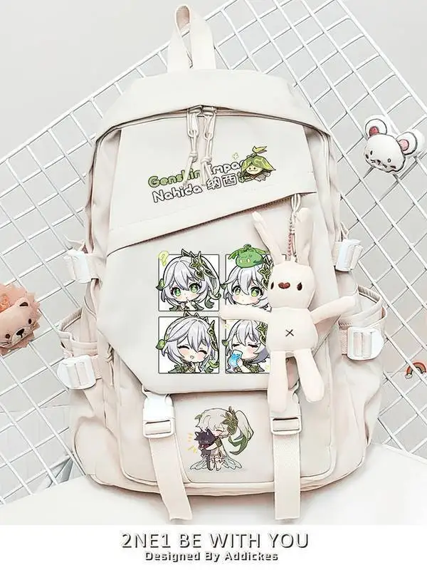 Impact Genshin Mercancía Venti Paimon Estudiante Bolso casual unisex Hu Tao Juego Fan Mochila Anine