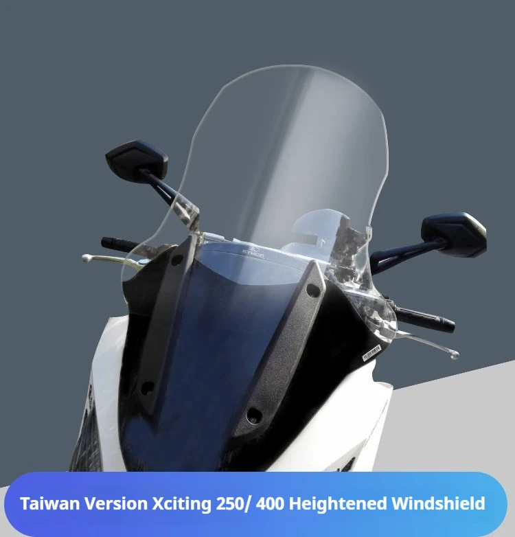 For Kymco Xciting 250 400 Scooter Heightened Front Windscreen, Wind Deflector Panel Mod Parts