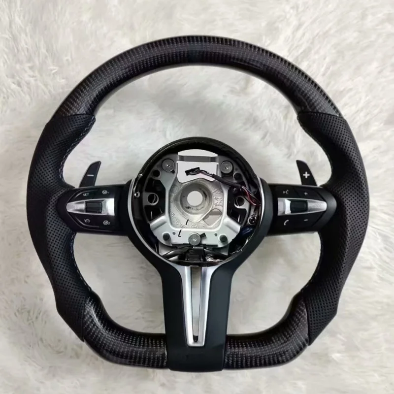 

For BMW Leather Carbon Fiber Sport Steering Wheel Fit F10 F20 M3 X1 X5 X6 X4 F30 F32 F33 F34 F35 X3 F25 F36 F80 F2 F22 F23 E46 E