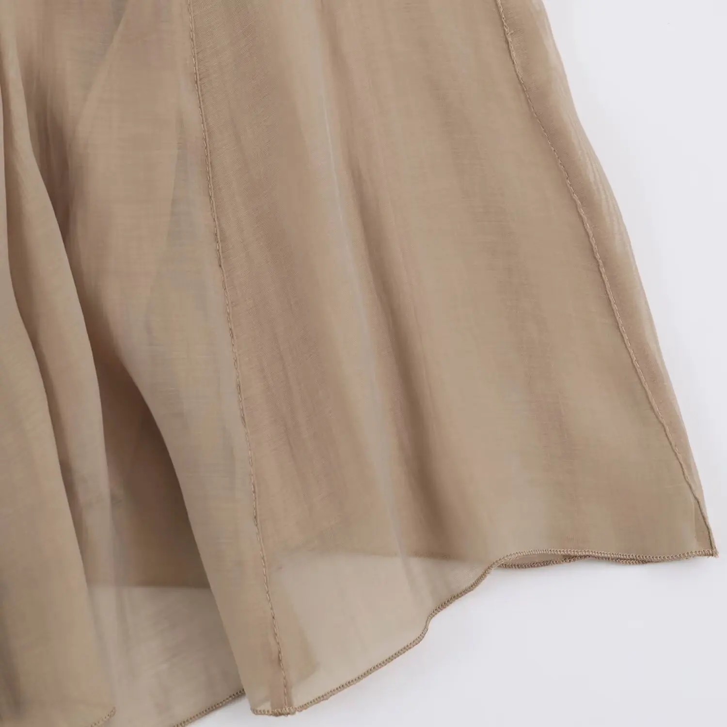 Nlzgmsj 2026 Damen Vintage Midirock mit hoher Taille und Splicing-Design, fließender A-Linien-Schwingrock, lässiger lockerer Midirock – Detail 7