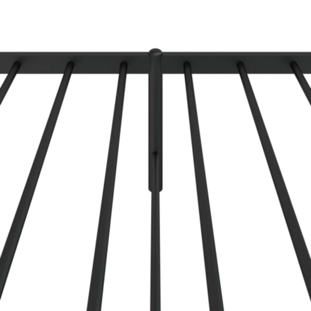 Metal Bed Frame with Headboard Black 100x190 cm