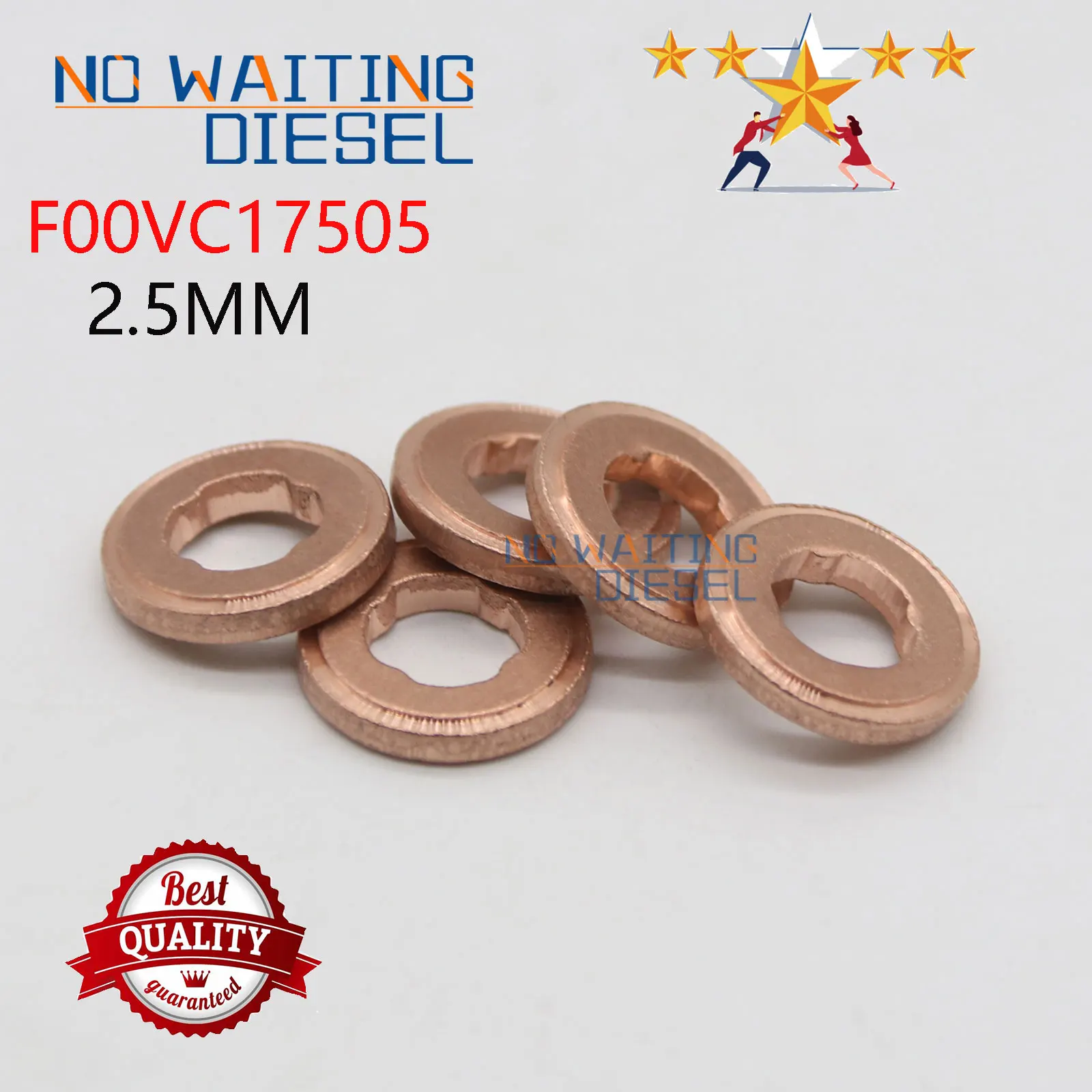 F00VC17505 2.5MM Injector Nozzle Copper Washer 2.5mm F00VC17505 Sprayer Gasket FOOVC17505 Shim 100pcs