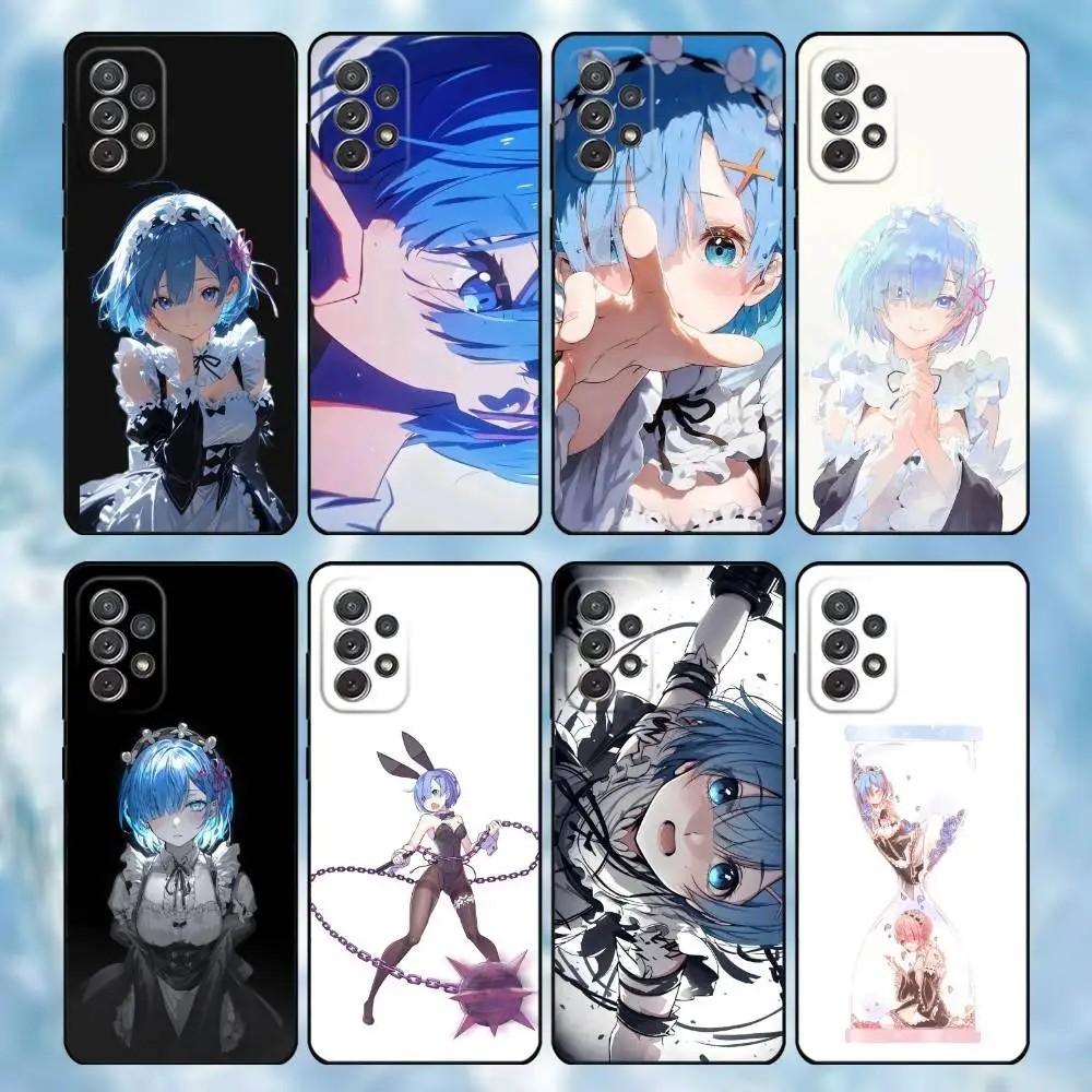 Rem  Natsuki Subaru  Phone Case For Samsung S25,S24,S21,S22,S23,S30,Ultra,S20,Plus,Others Soft Black Cover