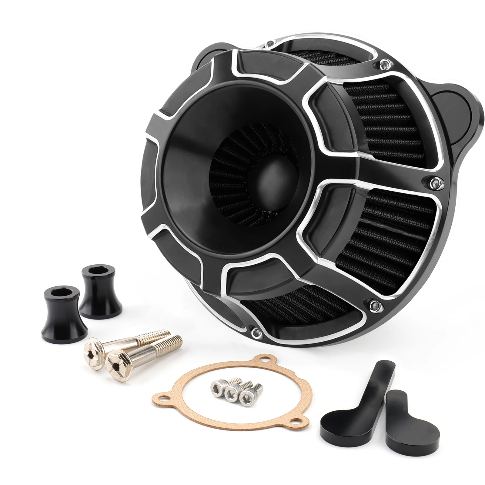 Air Cleaner Air Intake Filter Kit Bevel Cut for Harley 2017-2023 Touring Road Glide Road King Softail Fat Boy Street Bob FXDR