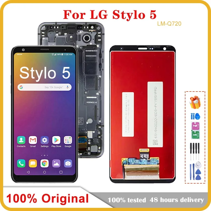 Original For LG Stylo 5 Q720 LCD Display Touch Screen Digitizer Assembly With Frame Stylo5 LM-Q720 Q720QM6 LCD Replacement Parts