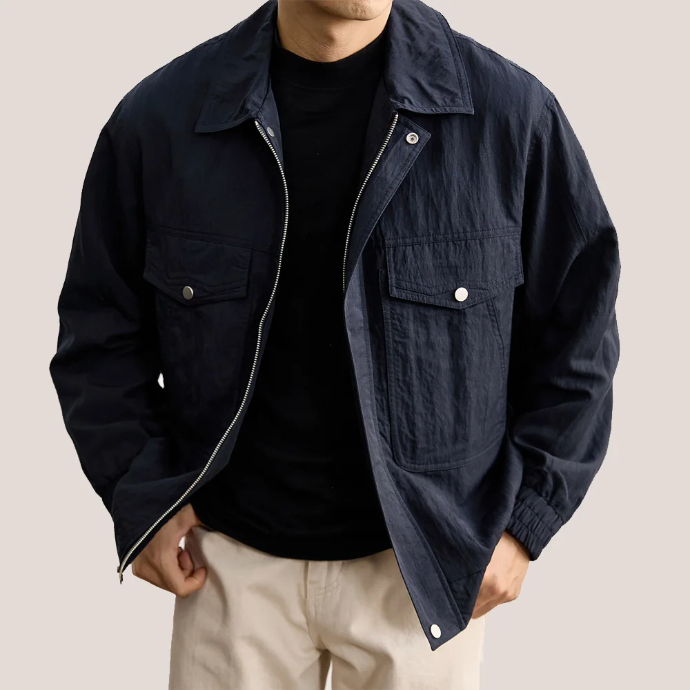 

Мужская демисезонная куртка-карго в корейском стиле, свободного кроя, повседневная, больших размеров, для города, бомбер, уличная одежда, верхняя одежда