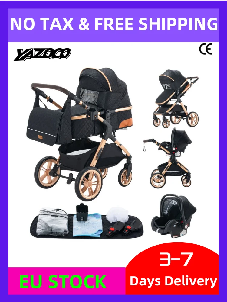 3-in-1 babyreisysteem, lichtgewicht kinderwagen voor pasgeborenen, all-terrain, compact opvouwbaar, winterkinderwagen, buggy - afbeelding 2