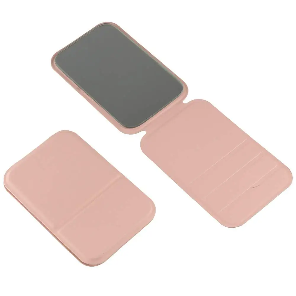 Pu Leather INS Desktop Stand Mirror Solid Color Compact Cosmetic Mirror Fold Makeup Mirror Delicate Folding Vanity Mirror